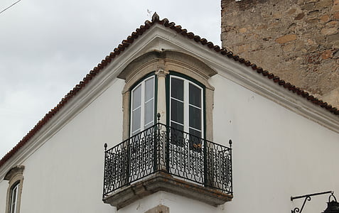 Portugália, Évora, utca, sarok, erkély