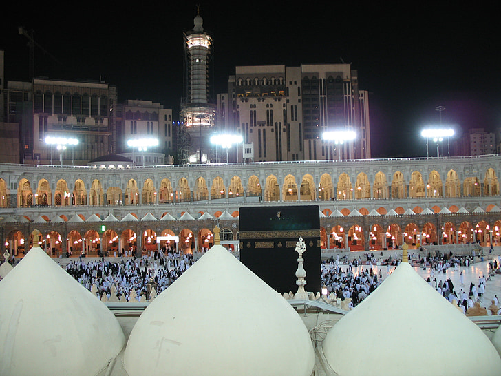 Mekka, natt, muslimska, moskén, islam, heliga, religion