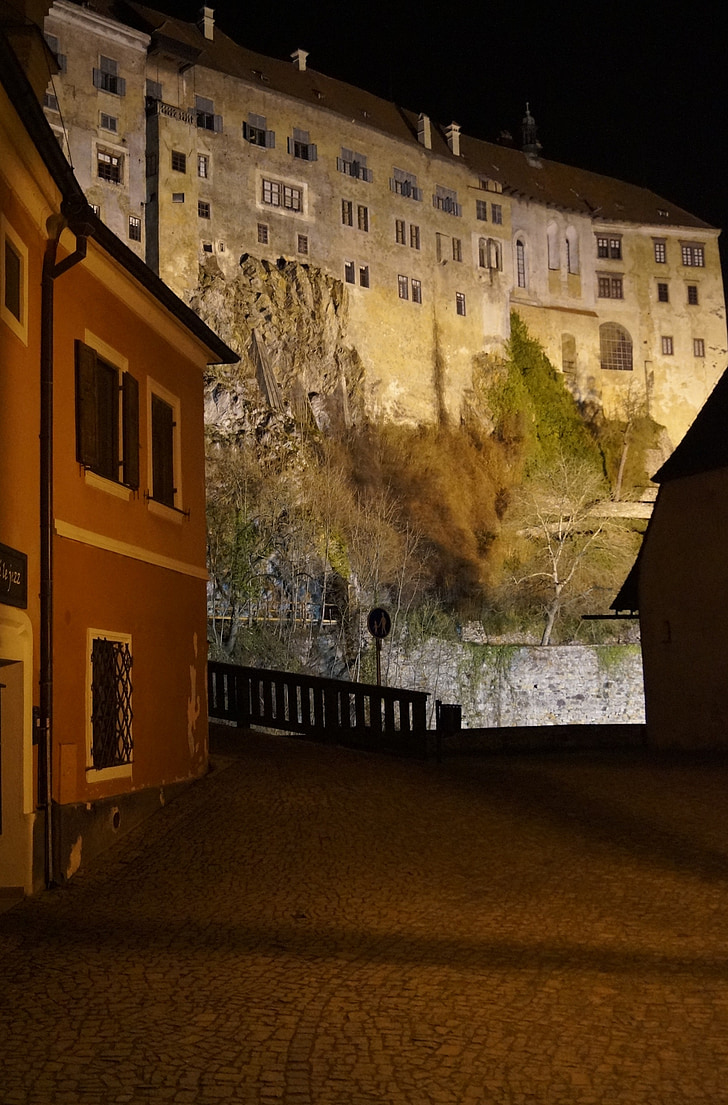 República Checa, Checa krumlov, Castillo, UNESCO, Monumento, historia, Por la noche