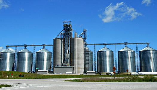 silos de, grão, armazenamento, indústria