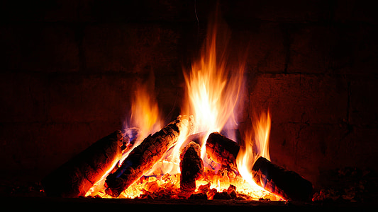 oheň, krb, drevo, oheň - prírodný jav., plameň, teplo - teplotu, napaľovanie