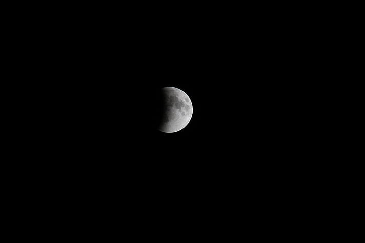 noc, mesiac, Eclipse, mesiac v splne, Astronómia, kópia priestoru, tmavé