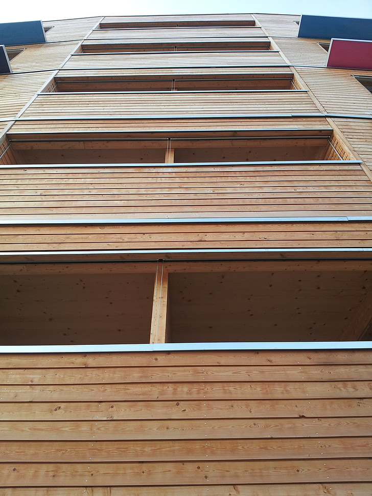 Architektura, fasády dřevěné, systém Windows, dřevo - materiál
