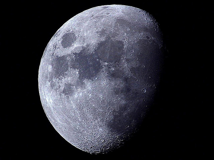 luna plina, noapte, luna, craterele, prin satelit, astronomie, spaţiu