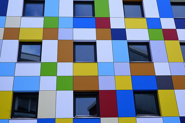 facciata, Hotel, Tuttlingen, colorato, Germania, di Charly, Colore