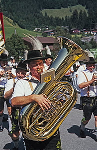 kostume, flytte, Tuba, instrument, blæseinstrument, told, Festival