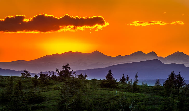 pozadí, Krásné, mraky, Barva, barevný, tmavý, Dawn