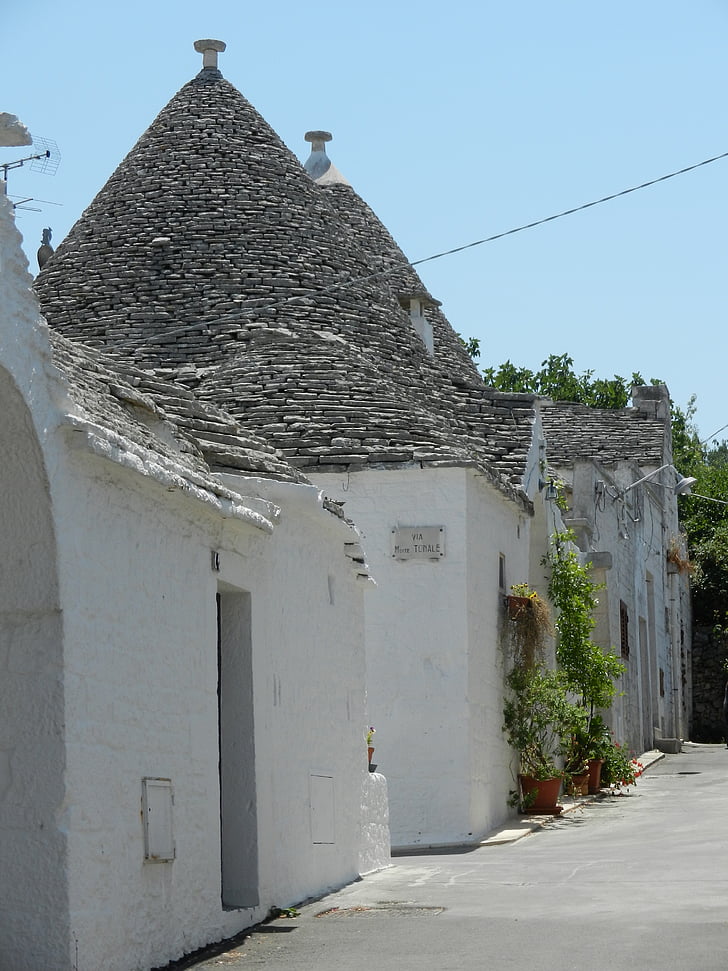 Trullo, House, Italia, Puglia, Alberobello, arkkitehtuurin, Village