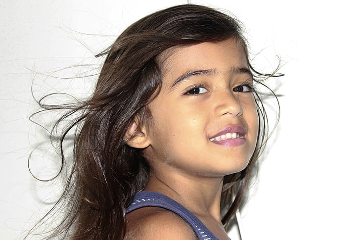 hair flying, beautiful hair, child's hair, women, people, females, one Person