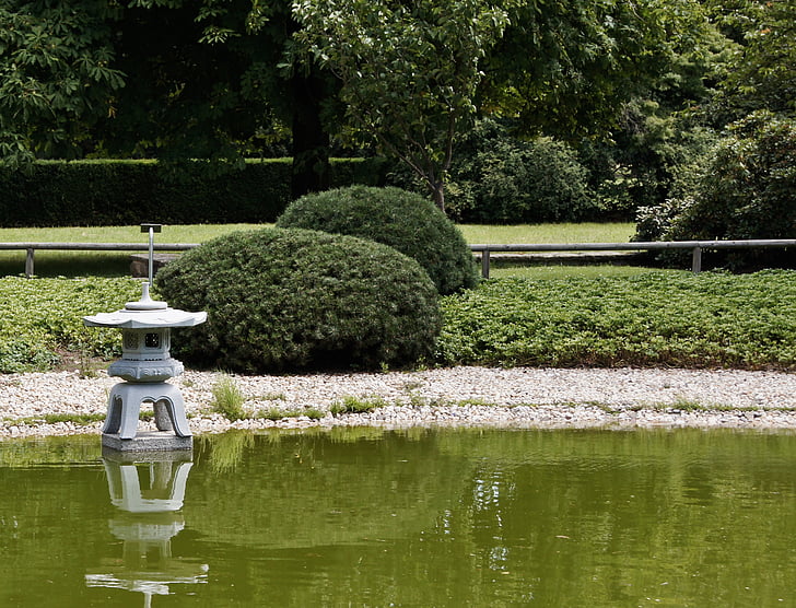 японска градина, езеро, вода, фоново изображение, парк, Грийн, мълчи
