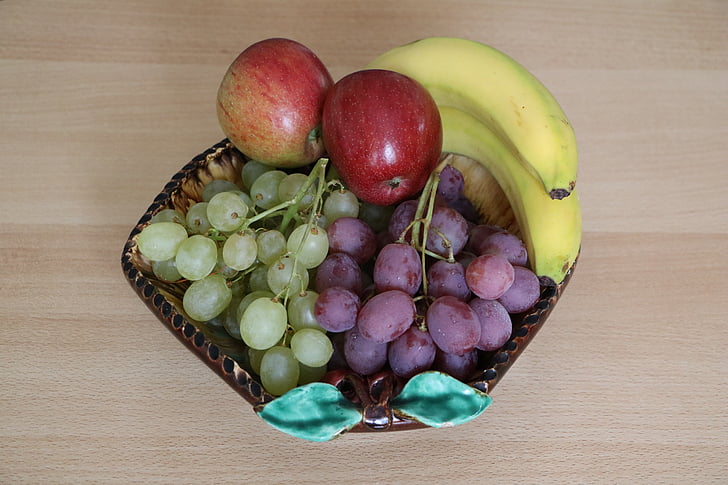 fruit bowl, fruit basket, decoration, food, fruit, vitamins, healthy