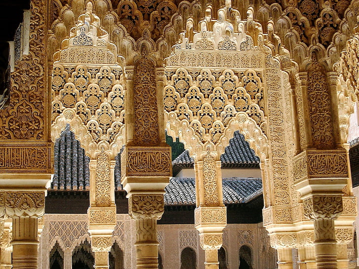 Alhambra, Granada, Palace, Andalusien, arkitektur
