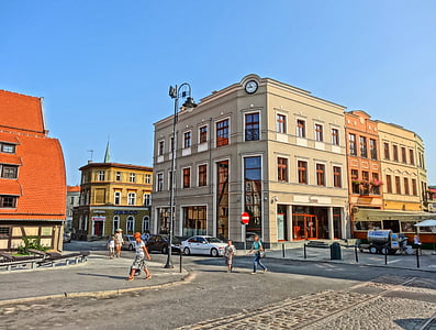 Mostowa улица, Бидгошч, Полша, сграда, площад, град, улица