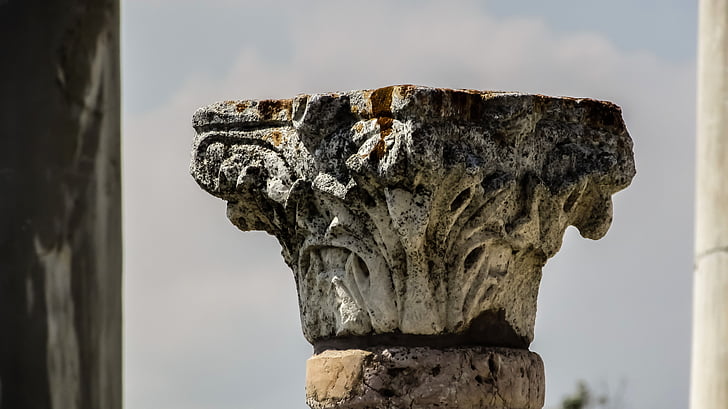 Cyprus, Salamis, piliera, Korintská, stĺpec, Archeológia, Archeologické