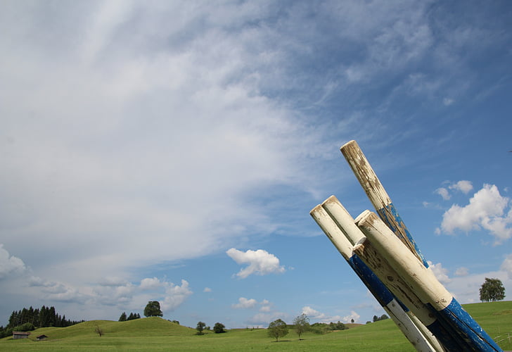 nebo, modro bela, travnik