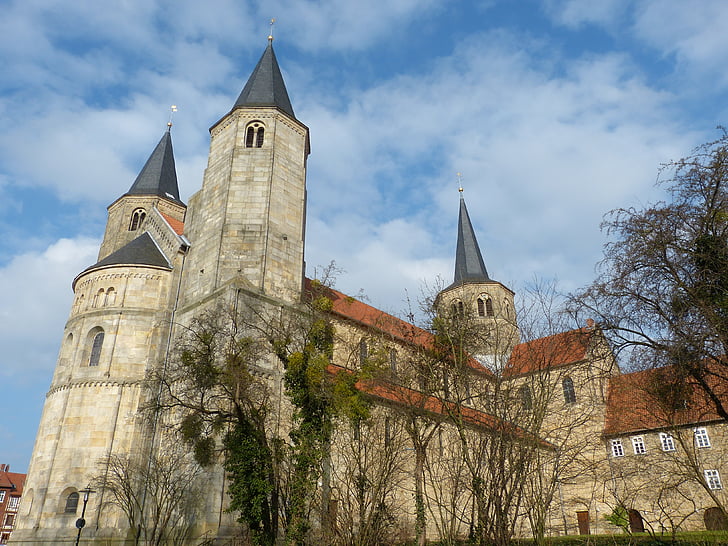 Hildesheim, Németország, Alsó-Szászország, óváros, történelmileg, homlokzat, épület, a középkorban