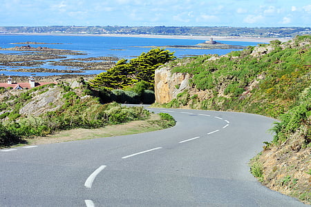 Jersey, Straße, Landschaft, Panorama