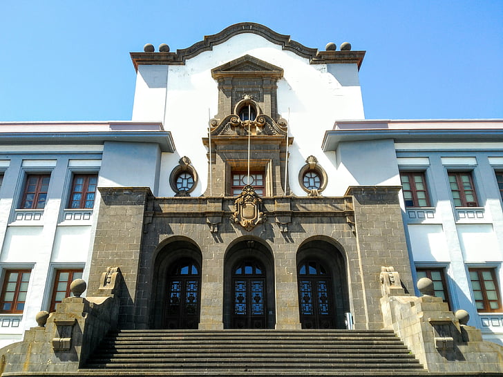 Universidad, la laguna, edificio, arquitectura, Tenerife, escalera, punto de vista