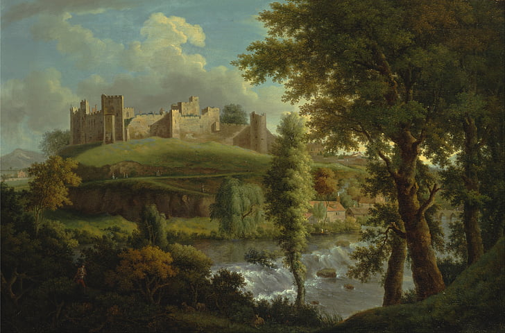 Samuel scott, pintura, oli sobre tela, artística, natura, fora, cel