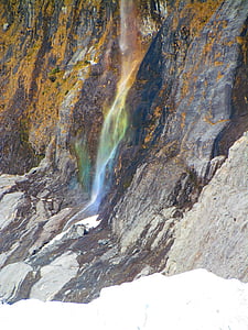arco-íris, Cachoeira, geleira, penhasco, natureza, cascata, natureza selvagem