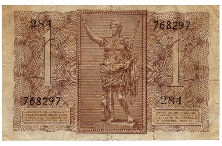 lir, bankovka, Itálie, peníze, Starý papír, Bill, financování