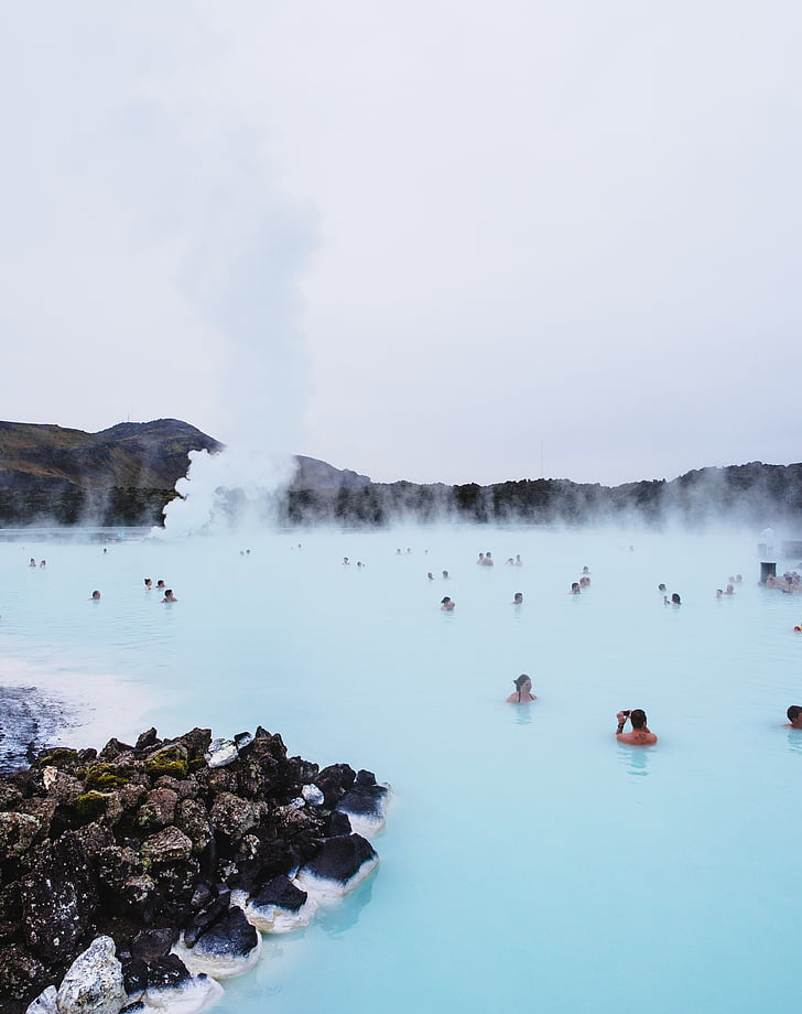 γαλάζια λίμνη, πισίνα, κολύμπι, θερμική, Ρέικιαβικ, Ισλανδία, Γεωθερμία