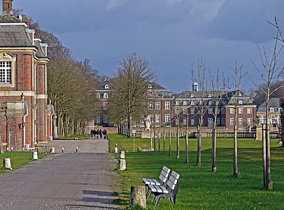 north churches, moated castle, castle park, january, historically, münsterland, baroque