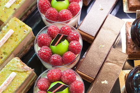 french, pastries, france, fruit, raspberries, chocolate, pastry