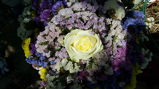 flowers, colors, white, violet, yellow, flower, bouquet flowers