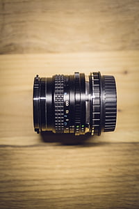 camera, lens, black, photography, blur, table, wood - material