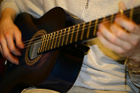 guitar, play, music, musician, instrument, musical instrument, finger