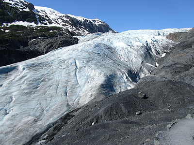glacier, ice, mountain, cold, rock, snow, arctic