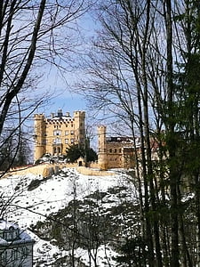hohenschwangau, rock, castle, places of interest, bavaria, füssen, tower