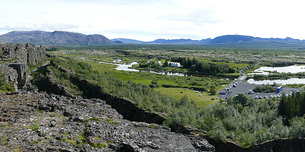 아이슬란드, thingvellir, 의회, þingvellir, 바위, 산, 대륙 이동