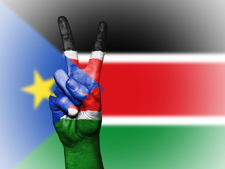Sudán del sur, Sur, Sudán, paz, mano, nación, Fondo