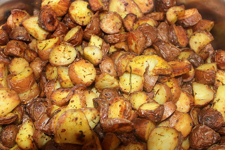 pečené, zemiaky, rozmarín