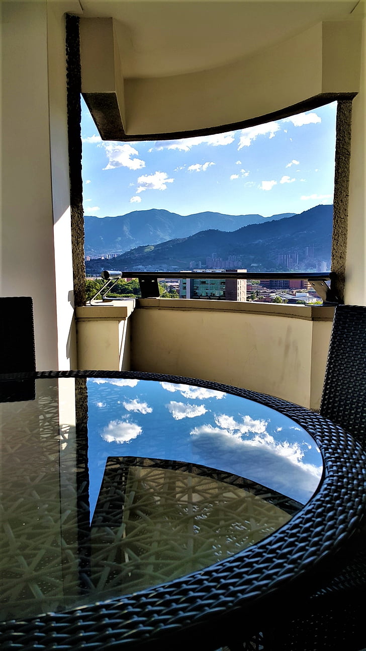 table, sky, outdoor, blue, cloud, landscape