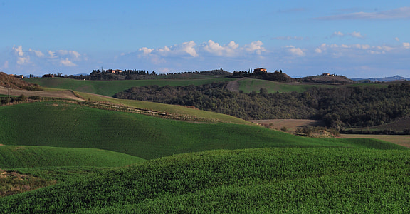 Val d'arbia, Siena, Italië, landschap, landbouw, natuur, landelijke scène