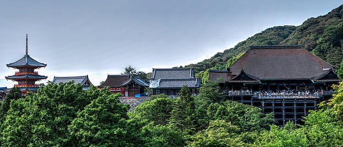 Kiyomizu-dera, tempelet, Kyoto, Japan, japansk, Asia, landemerke