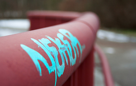city, railing, art, graffiti, youth, word, saying