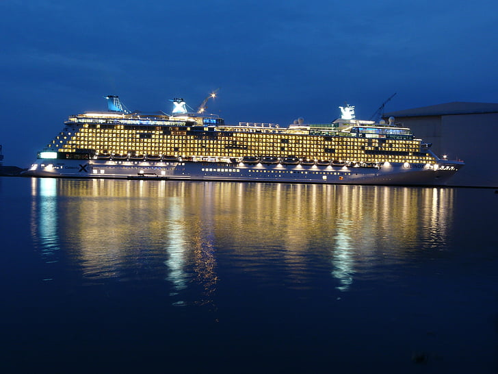 Cruise, gemi, alacakaranlık, yolcu gemisi, Deniz, yolcu gemisi, seyahat