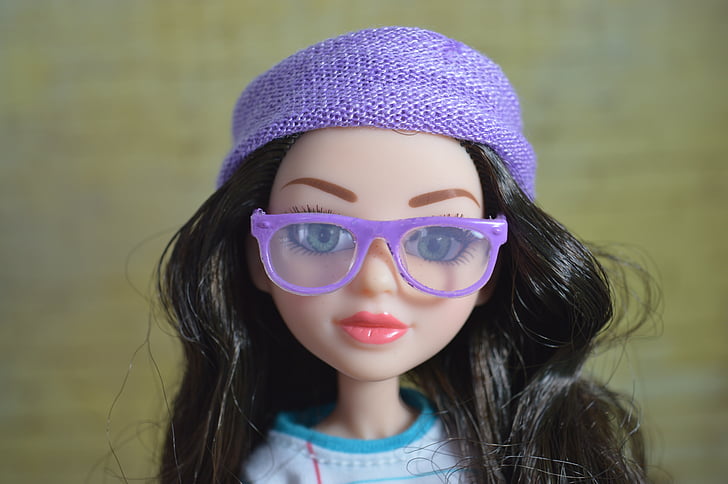 wajah, boneka, kacamata, kacamata, Brunette, avatar, kepala