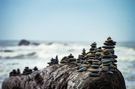 mala stijena, dizajn, oceana, uz more, dekoracija, stog, rock - objekt