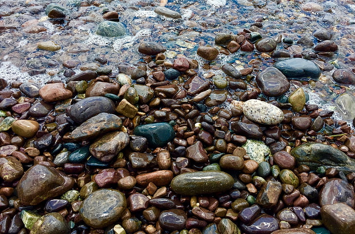 kayalar, su, plaj, Maine