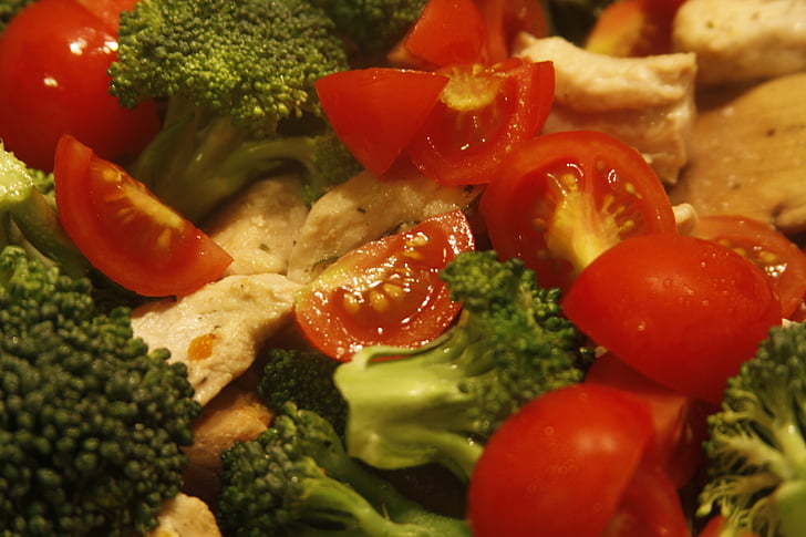 sallad, tomat, näringslära, hälsa, grön, färsk, läckra