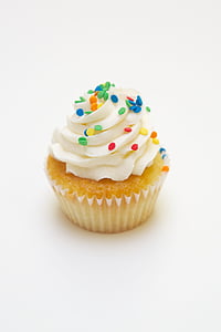 Cupcake, món tráng miệng, sprinkles, bánh ngọt rán, ngon, đường, đóng băng