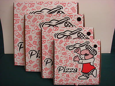 kasser, bølgepap, Pizzaæsker, Pizza, Pizza-bokse, emballage til fødevarer, pap