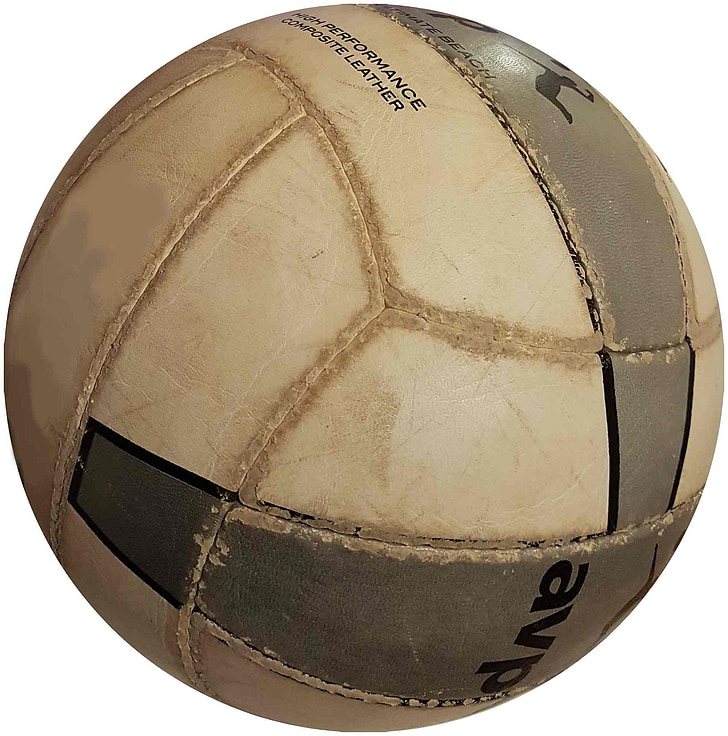 volleyball, older, worn, ball, sport