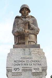 osnago, monument to the fallen, soldier, fallen, world war i