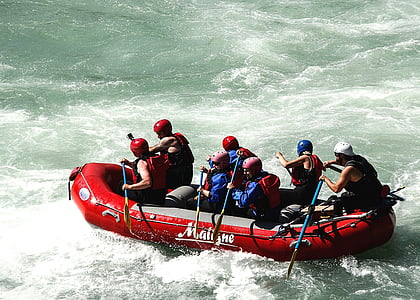 raft, whitewater raft, boat, teamwork, adventure, whitewater, paddle